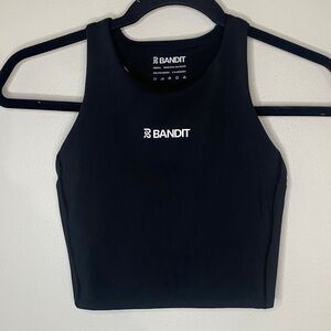 Bandit Race Crop Running Top Racerback Black Size XS